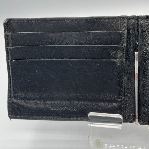 Balenciaga Bifold Leather Card Holder with Money Clip - Black - Picture 5 of 8